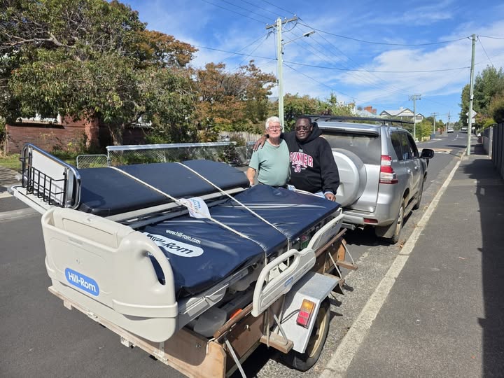 Medical bed donation prepared for community health support
